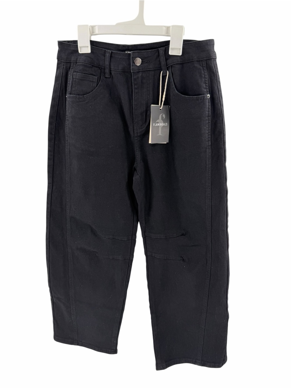 Flamingals Black Barrel Leg Jeans Size Medium New With‎ Tags